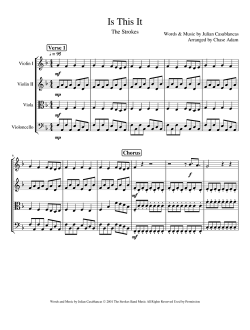 Is This It (Arr. Chase Adam) - The Strokes (String Quartet)