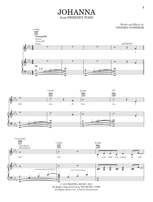 Johanna - Stephen Sondheim (Vocal Pro + Piano-Guitar)