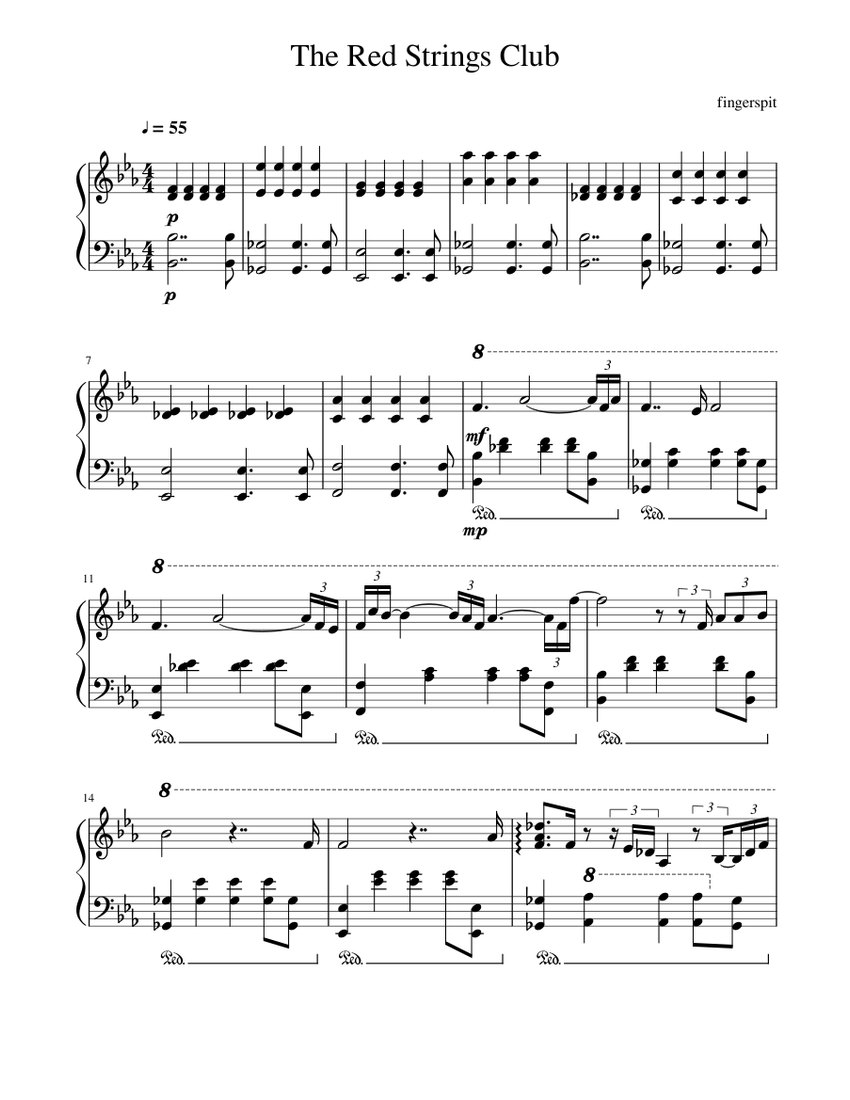 The Red Strings Club Sheet Music for Piano (Solo) | MuseScore.com