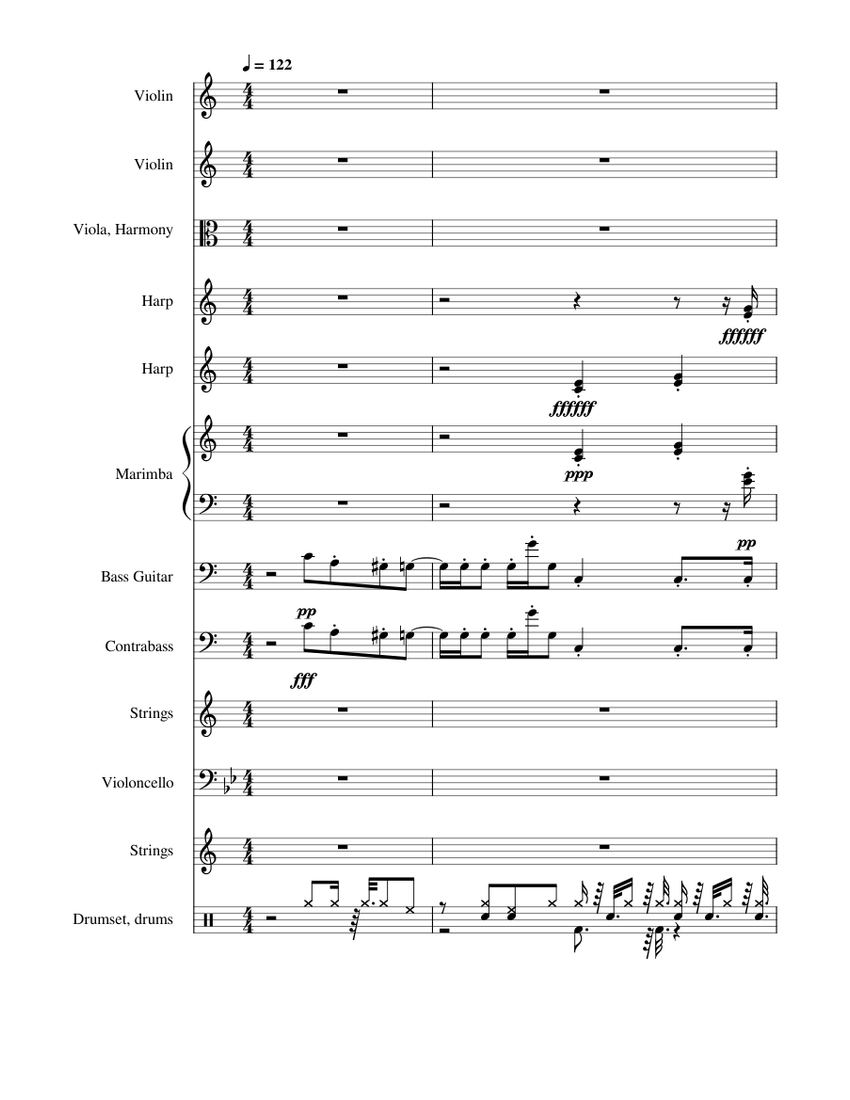 Flower Garden Koji Kondo Sheet music for Contrabass, Violin, Viola