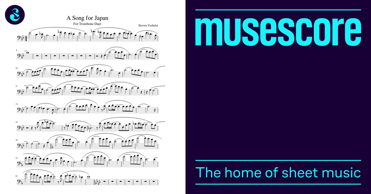a song for japan duet1 trombone Sheet Music for Trombone tenor