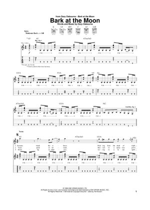 OZZY OSBOURNE BarkAtTheMoon オジー ギタースコア Ozzy Osbourne - Bark At The Moon #3-1【BPM=40~73 + TAB
