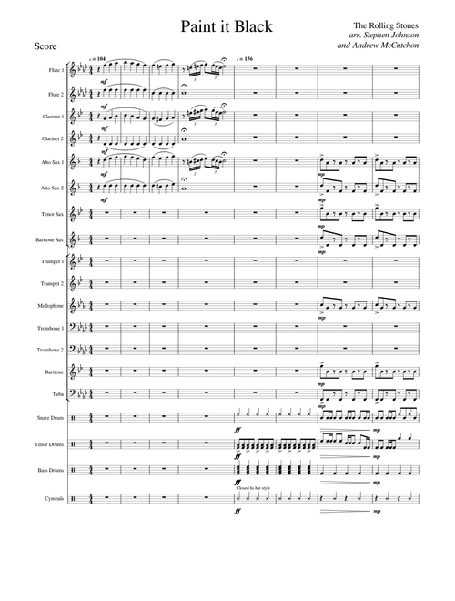 Paint It Black marching band arrangement