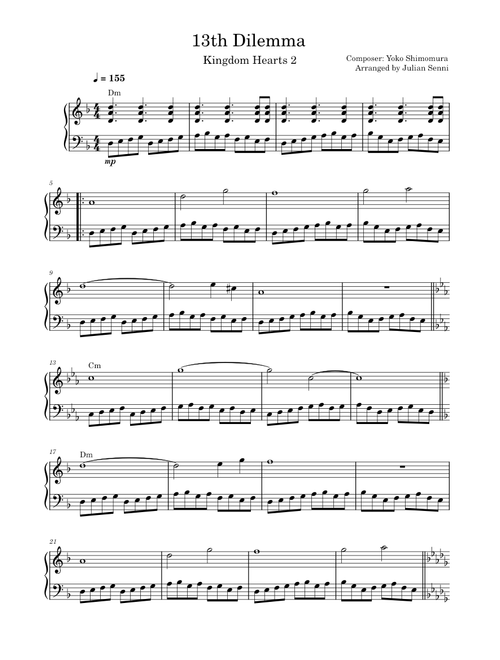 The 13th Dilemma – Yoko Shimomura The 13th Dilemma (from Kingdom Hearts 2) – Yoko Shimomura