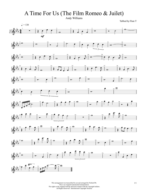 A Time For Us (Arr. Flute T) - Ändy Williams (Flute Solo)