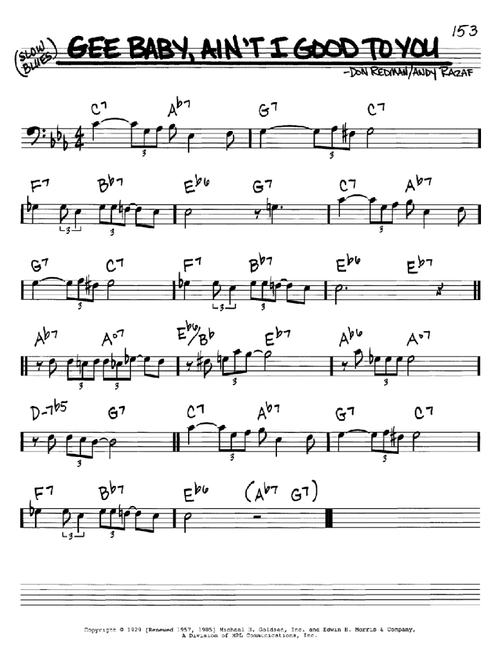 Gee Baby, Ain't I Good To You - Don Redman (Real Book - Melody-Chords)