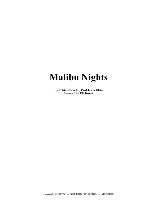 Malibu Nights (Arr. Elli Kozak) - Lany (Piano Vocal)
