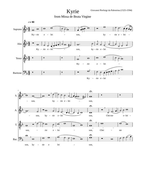 Palestrina: Missa de beate Virgine - Kyrie