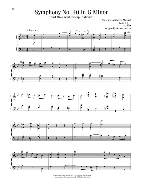 Symphony No. 40 In G Minor, Third Movement ("Minuet") - Wolfgang Amadeus Mozart (Piano Solo)