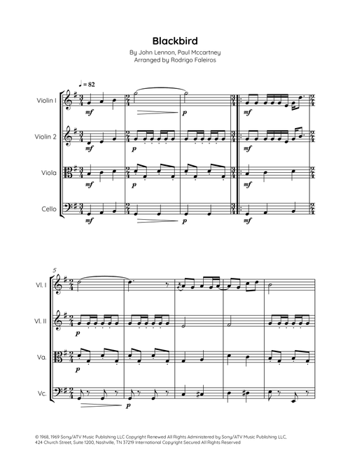 Blackbird (Arr. Rodrigo Faleiros) - The Beatles (String Quartet)