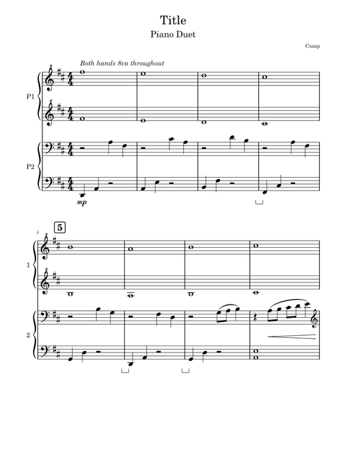 Canon in D, Pachelbel – piano duet
