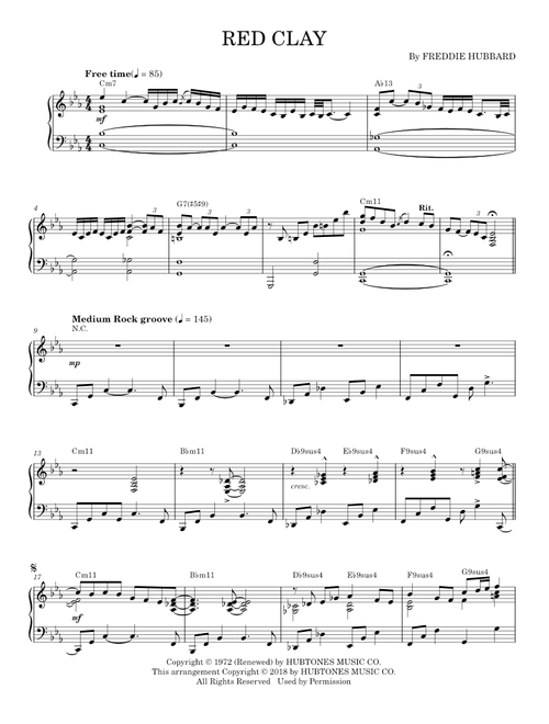 Red clay - Freddie Hubbard (Piano Solo)