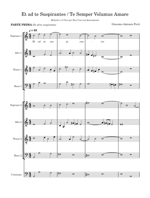 Mottetto a 8 Voci:  Et ad te Suspirantes / Te Semper Volumus Amare – Giacomo Antonio Perti