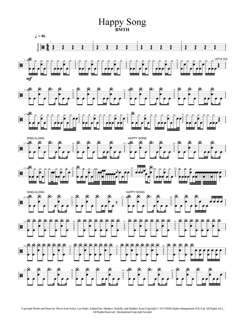 Happy Song (Arr. Cyril Mayer) - Bring Me The Horizon (Drums)