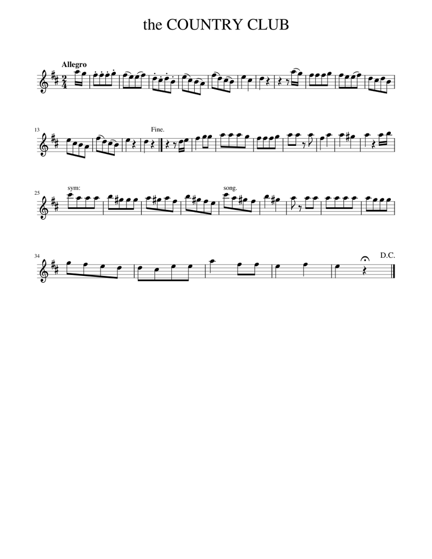 the COUNTRY CLUB Sheet music for Piano (Solo) Easy