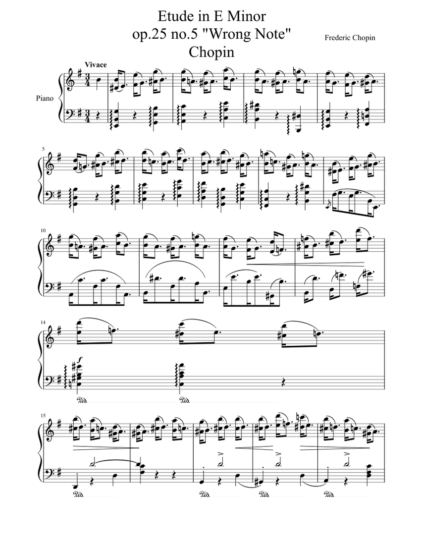 Etude op.25 no.5 in E Minor 