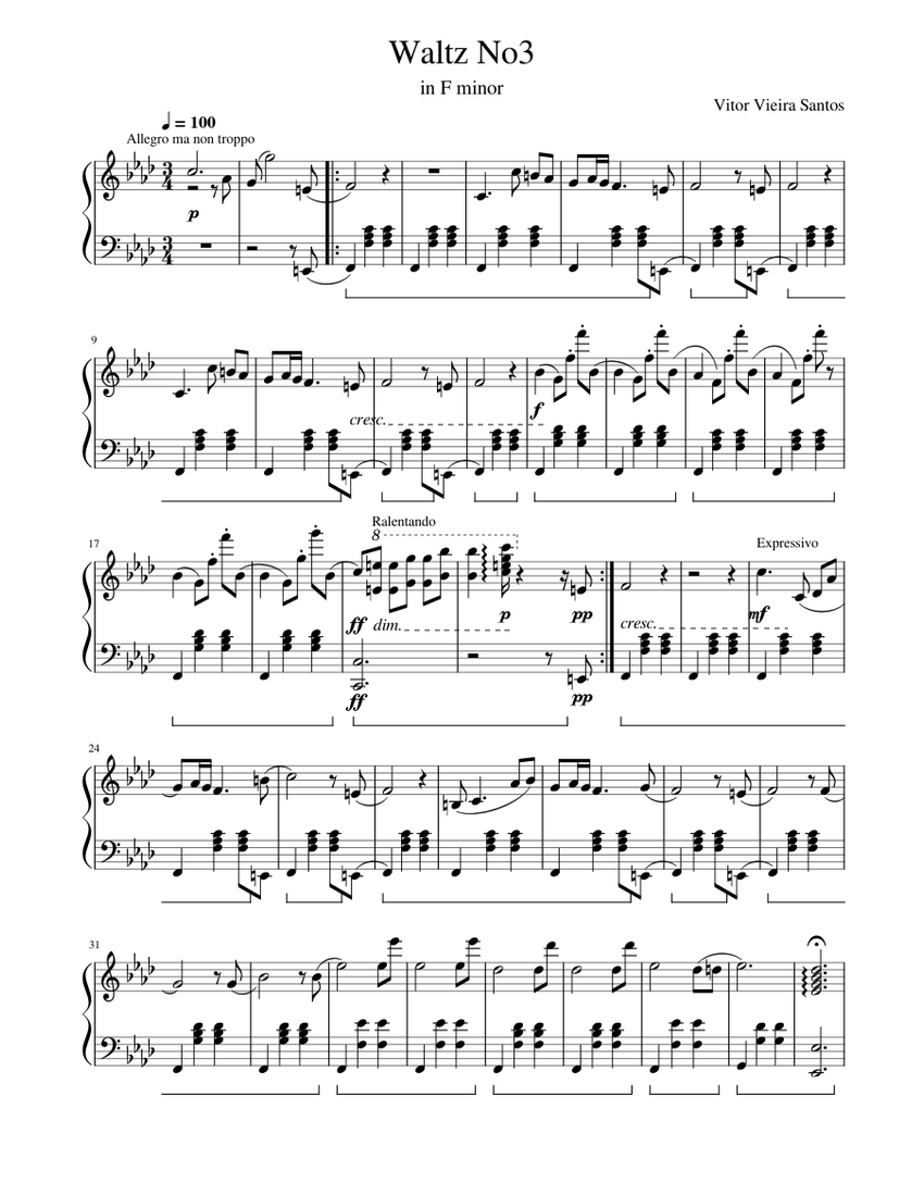 Waltz No3 In F Minor Vitor Vieira Piano Tutorial