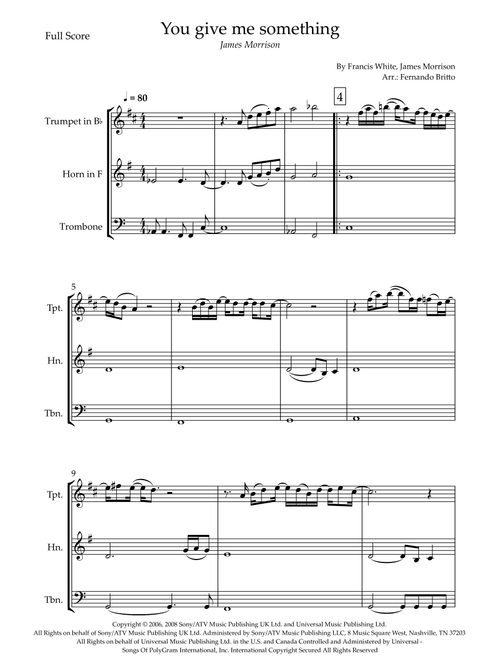 You Give Me Something (Arr. Fernando Britto) - James Morrison (Brass Ensemble)