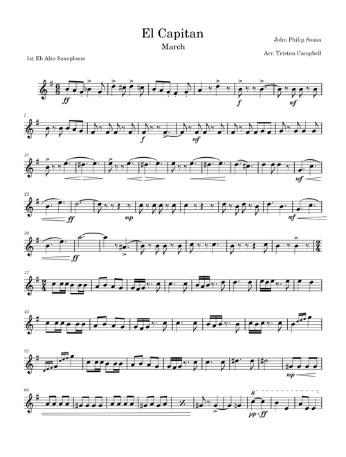 El Capitan Alto Sax – John Philip Sousa