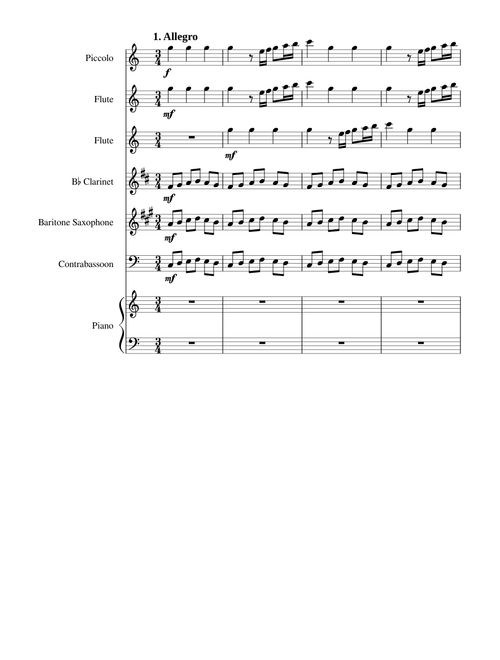 Vivaldi Concerto for flautino in C major Sheet Music, RV 443