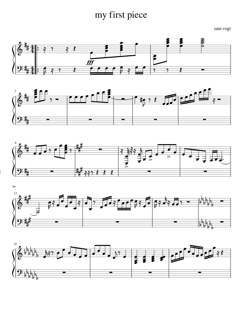 my first piece Sheet Music for Piano (Solo) easy | MuseScore.com