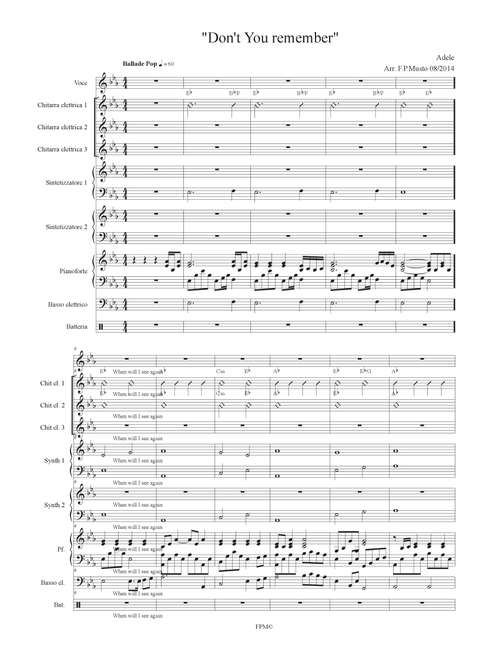 Don't You Remember (Arr. Francesco Paolo Musto) - Adele (Small Ensemble)