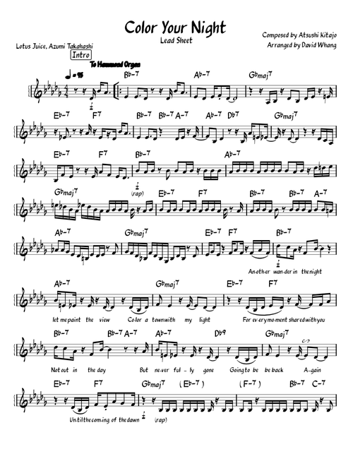 Color Your Night – Atsushi Kitajoh (Lead Sheet)