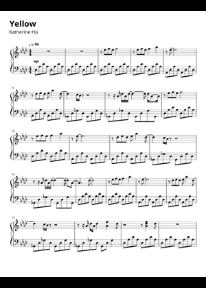 Yellow Sheet Music and Tab with Chords for Piano, Vocals, Tambourine ...