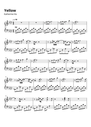 Yellow Score Singer Yellow Sheet Music and Tab with Chords for Piano, Vocals, Tambourine ...