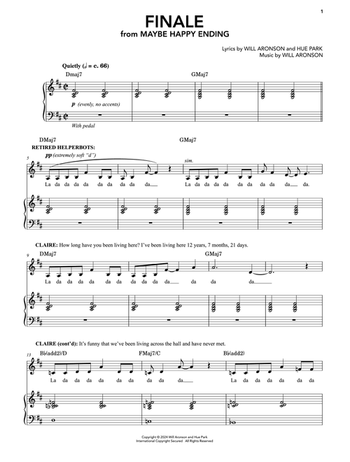 Finale (from Maybe Happy Ending) - Hue Park & Will Aronson, Hue Park, Will Aronson (Piano Vocal)