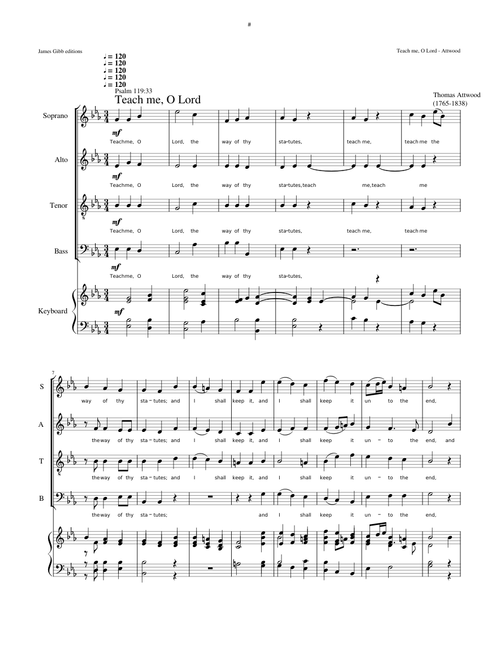 Teach Me, O Lord - Thomas Attwood