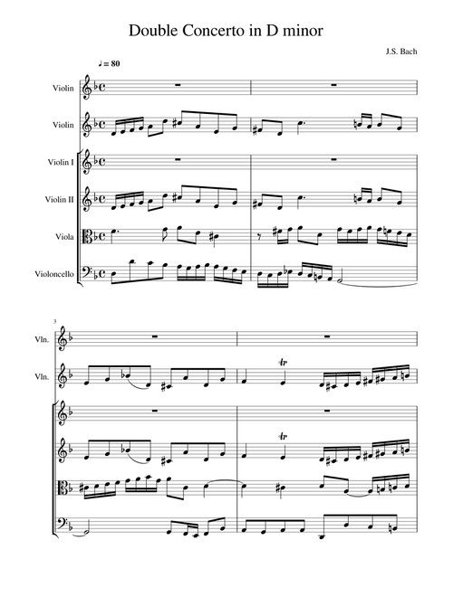 Bach Double Violin Concerto in D minor BWV1043 Vivace