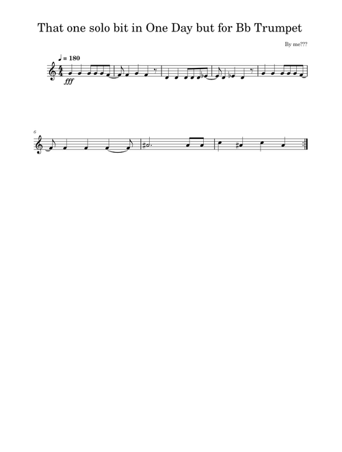 One Day  – Lovejoy  (But just that one instrumental bit after the second chorus, and in Bb Trumpet)
