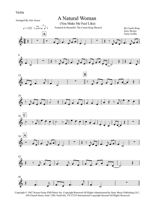 (you Make Me Feel Like) A Natural Woman (Arr. Alex Souza) - Aretha Franklin (Violin and Piano)