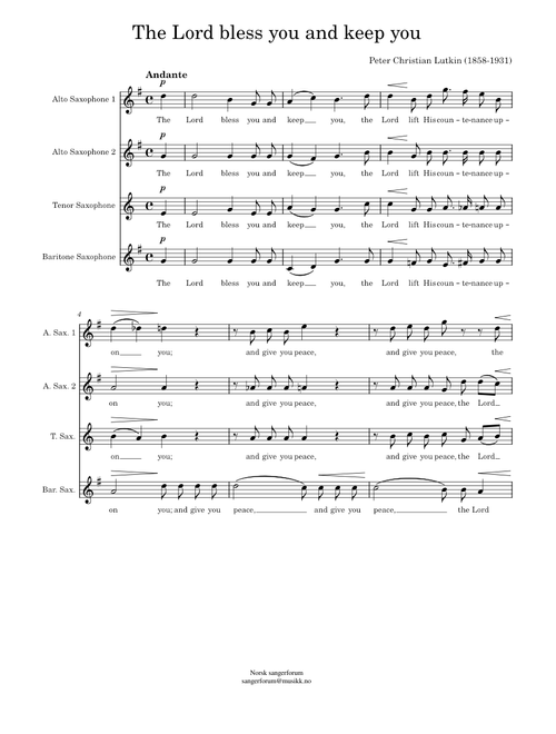 The Lord Bless You and Keep You – John Rutter
