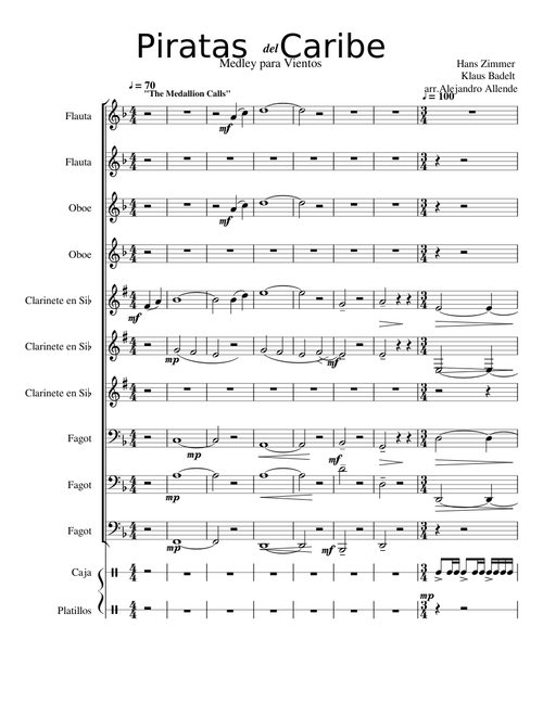 Piratas del Caribe - Medley para vientos (OVER)