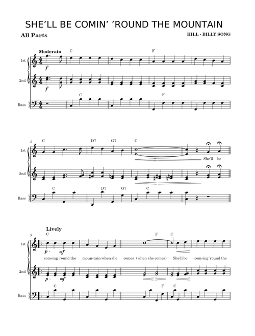 She'll Be Comin' 'Round the Mountain – Misc Traditional
