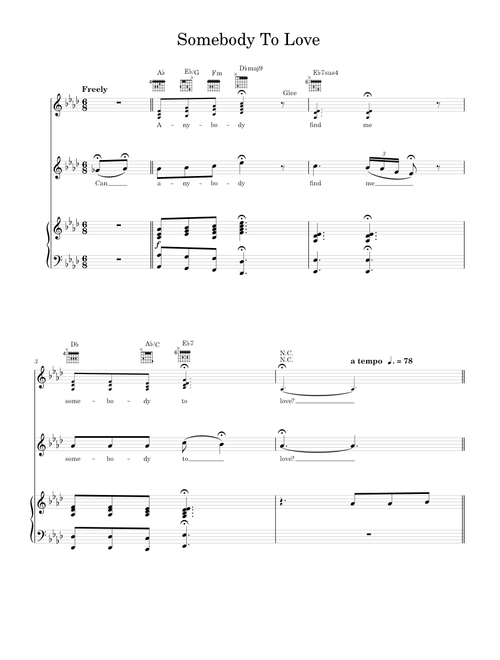 Somebody to love - Glee Cast (Mixed Trio)