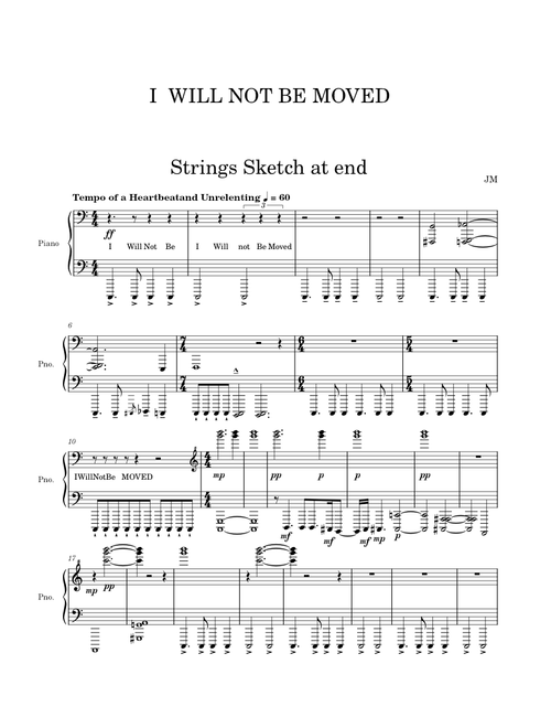 I Will  not Be Moved – Mississippi John Hurt Piano Resetting and Rearrangement