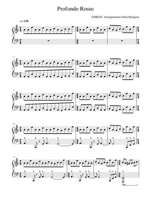 Profondo Rosso.Compositore Goblin.Arrangiamento di Fabio Barigazzi