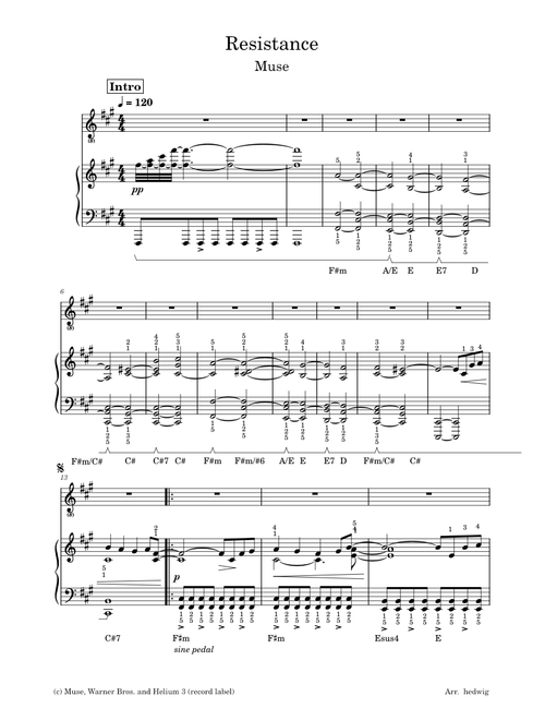 Resistance – Muse Resistance - Muse in F#min