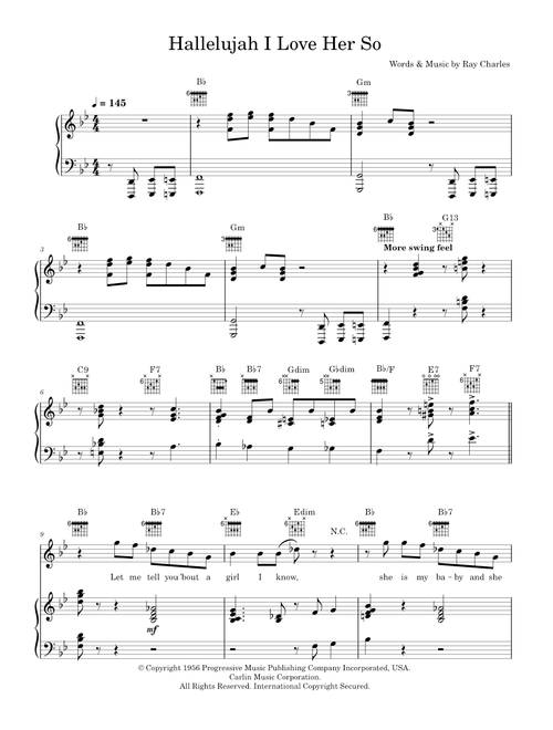 Hallelujah i love her so - Ray Charles