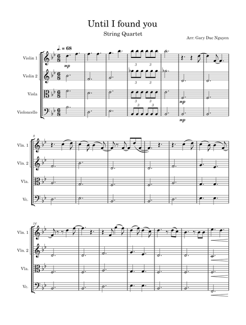 Until I found you String Quartet