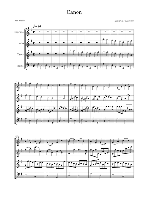 Canon and Gigue SATB – J. Pachelbel
