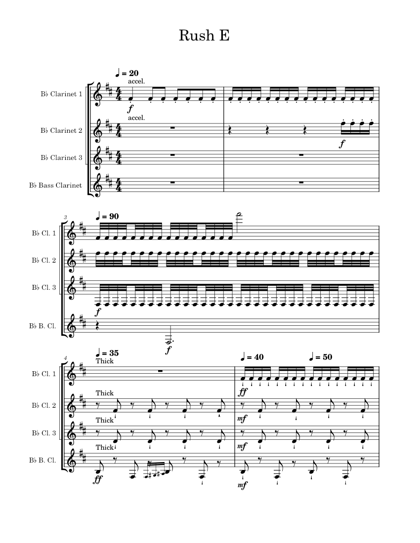Rush E Sheet Music Boss Rush E For Quartet Sheet music for