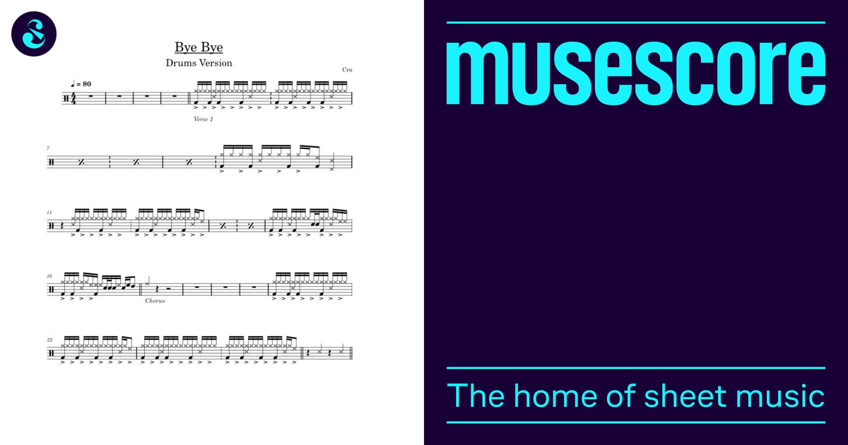 Bye Bye Cro Sheet music for Drum group (Solo)
