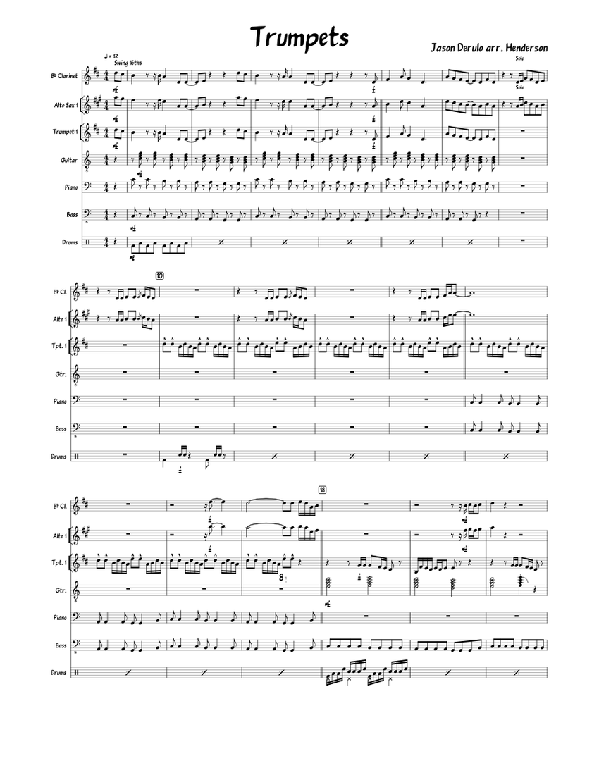 Trumpets_Jason_Derulo Sheet music for Piano, in bflat