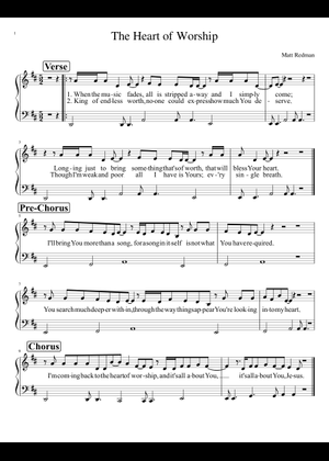 Play Official version of The heart of worship Sheet Music by Matt ...