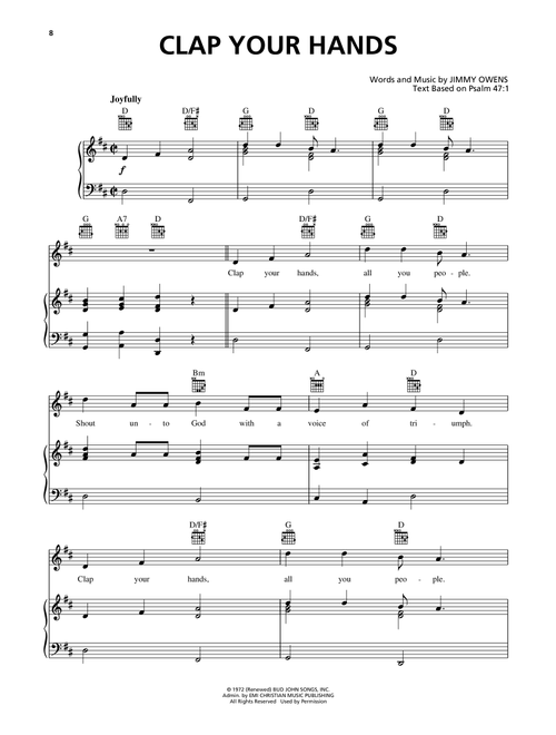 Clap Your Hands - Jimmy Owens, Carol Owens (Piano-Vocal-Guitar)