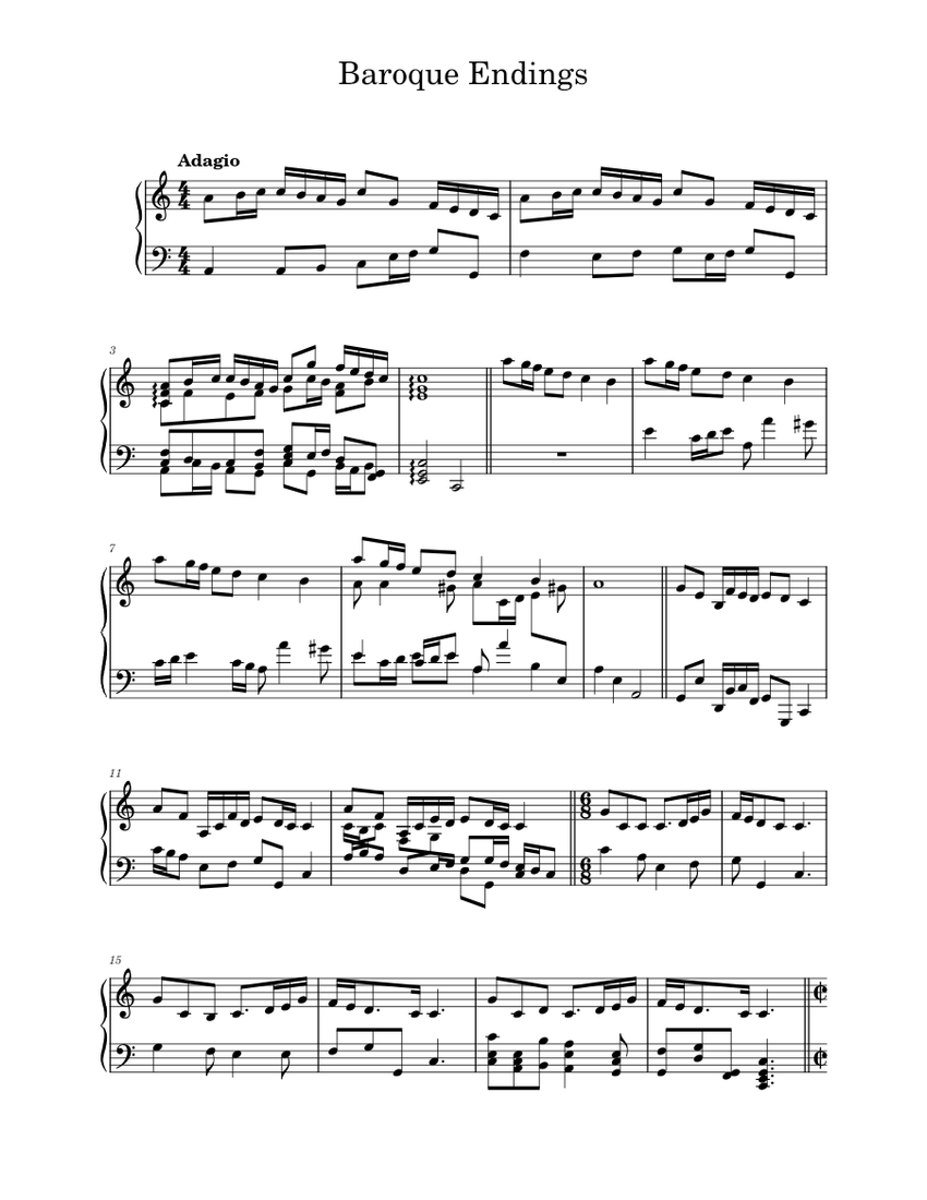 Baroque Endings Sheet Music For Piano (Solo) | Musescore.com